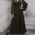 Women's Slit Dress Long Sleeve Midi | Wedding Guest