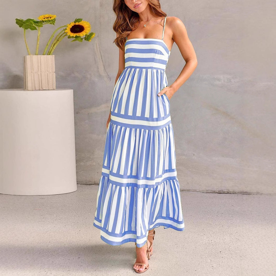 Women's Summer Dress Striped Maxi | Casual