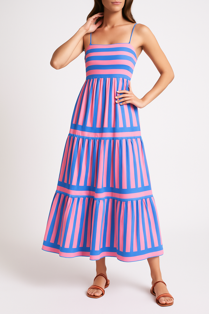 Women's Summer Dress Striped Maxi | Casual