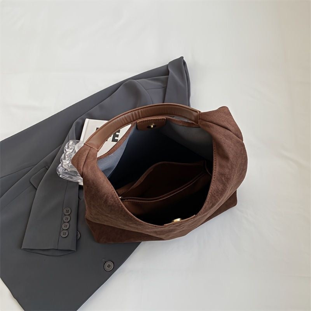 Soft Suede Shoulder Tote Bag For Women