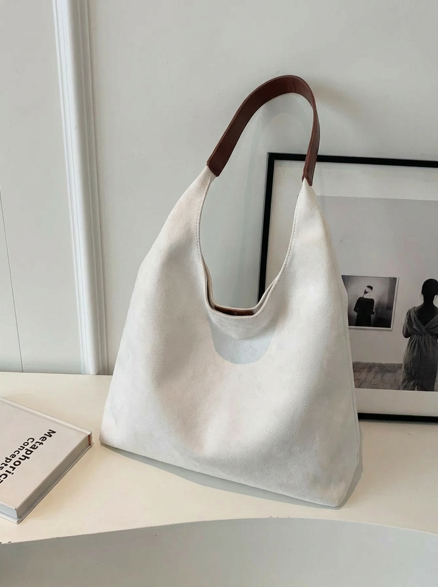 Soft Suede Shoulder Tote Bag For Women