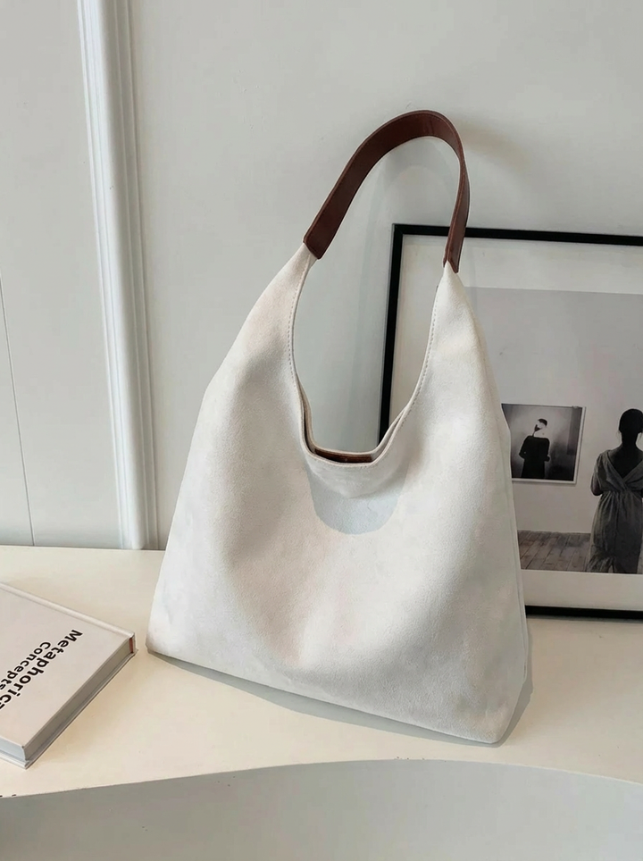 Soft Suede Shoulder Tote Bag For Women