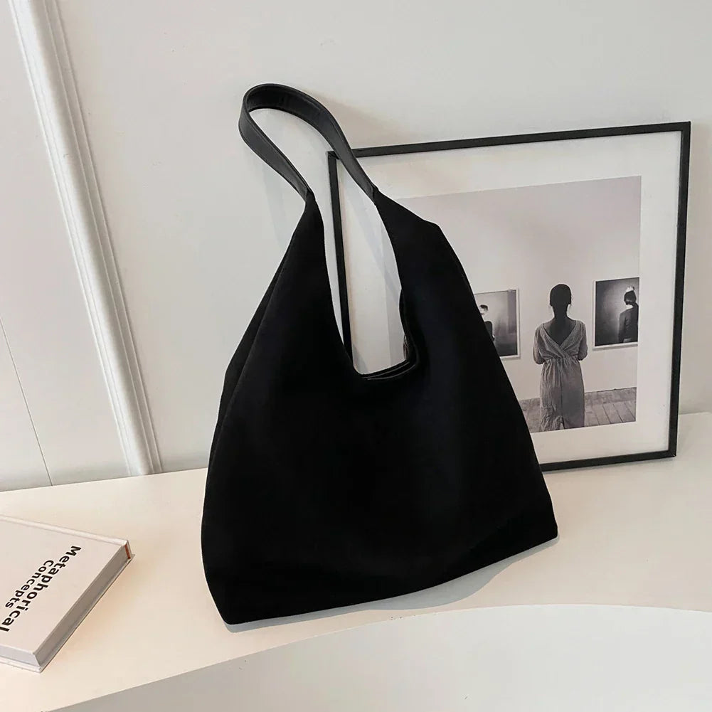 Soft Suede Shoulder Tote Bag For Women