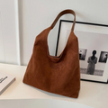Soft Suede Shoulder Tote Bag For Women
