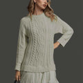 Women's Winter Dress Cable Knit with Pleated Hem | Long Sleeve