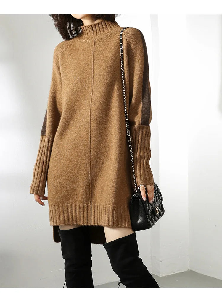 Women's Winter Dress Knit with Turtle Neck & Long Sleeve | Mini