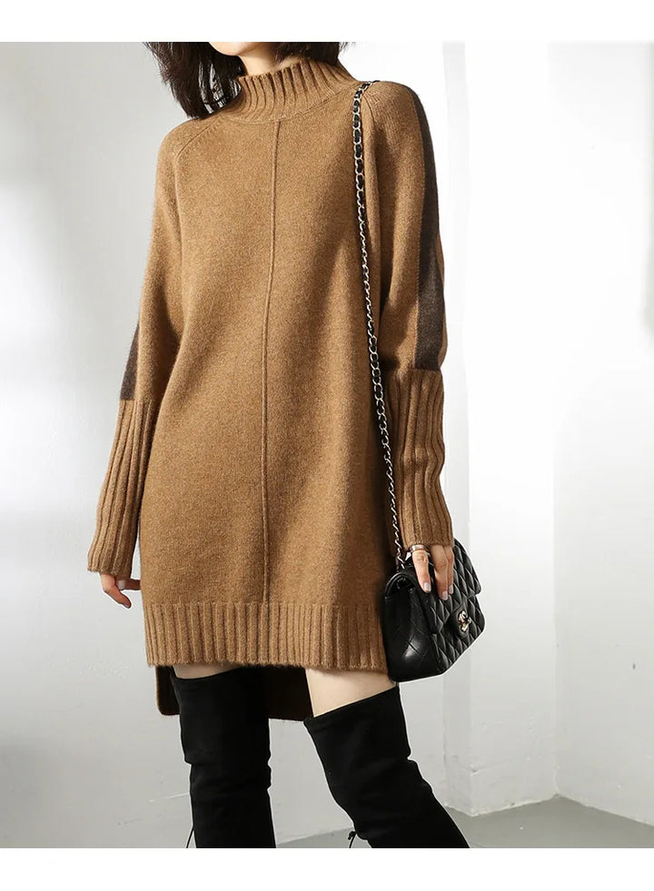 Women's Winter Dress Knit with Turtle Neck & Long Sleeve | Mini