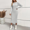Women's Winter Dress Ribbed Knit with Long Sleeve | Bodycon Midi