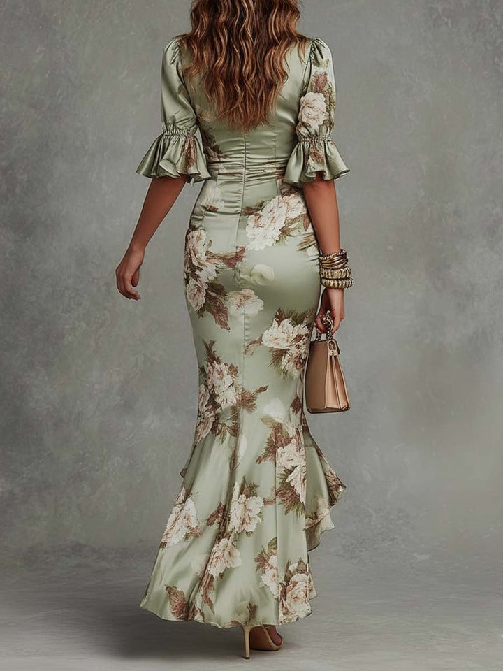 Botanical Elegant Maxi Dress