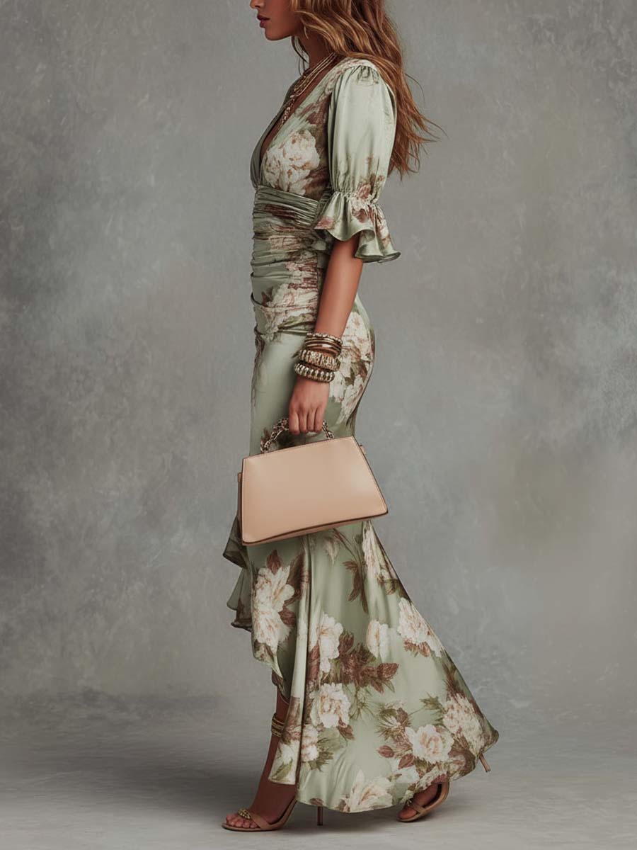 Botanical Elegant Maxi Dress