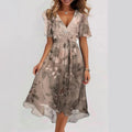 Floral Chiffon Midi Dress – Lightweight Summer Elegance