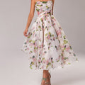 Women's Floral Spaghetti Strap A-Line Midi Dress