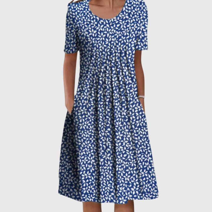 Elegant Round Neck Printed Dress