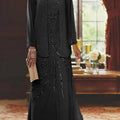 Women's Long Sleeve Two Piece Set Spring Fall Coat and Skirt Elegant Party