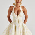 Lemon Gingham Mini Sundress
