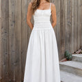 Women's Smocked Square Neck Summer Maxi Dress