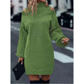 Women's Sweater Dress | Cold-Shoulder Turtleneck Knit
