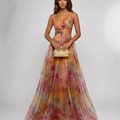 Pleated Floral Maxi Summer Dress