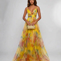 Pleated Floral Maxi Summer Dress