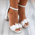 Block Heel Sandals with Ankle Strap for Women