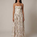 Floral Corset Midi Dress for Summer Garden Parties