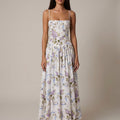 Floral Corset Midi Dress for Summer Garden Parties