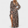 Floral Wrap Maxi Dress – Women's Casual Dress | Liora