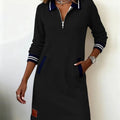 Chic Long Sleeve Collar Dress