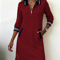 Chic Long Sleeve Collar Dress