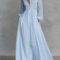 Flowing Button-Front Maxi Dress