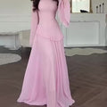 Formal Wedding Guest Tiered Maxi Dress with Bell Sleeves for Women