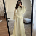 Formal Wedding Guest Tiered Maxi Dress with Bell Sleeves for Women