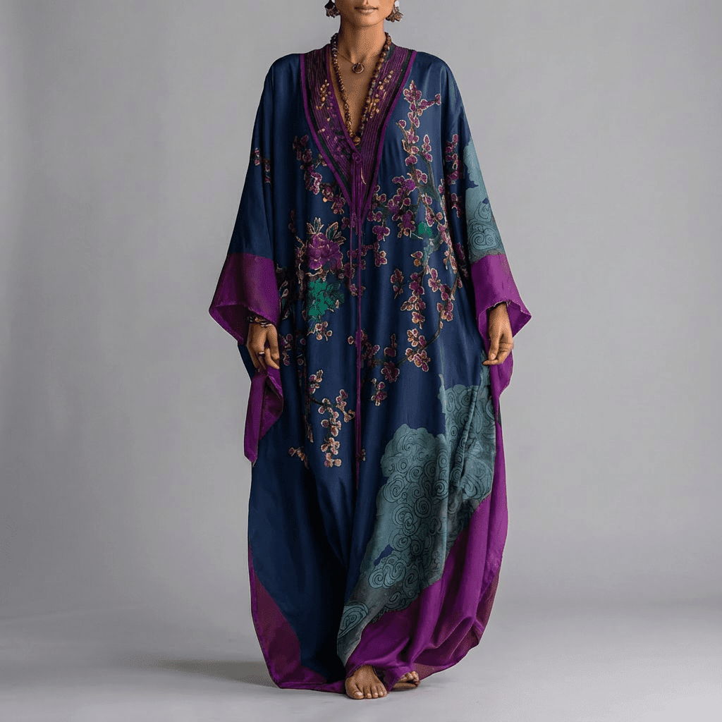 Blossom Batwing Sleeve Maxi Dress
