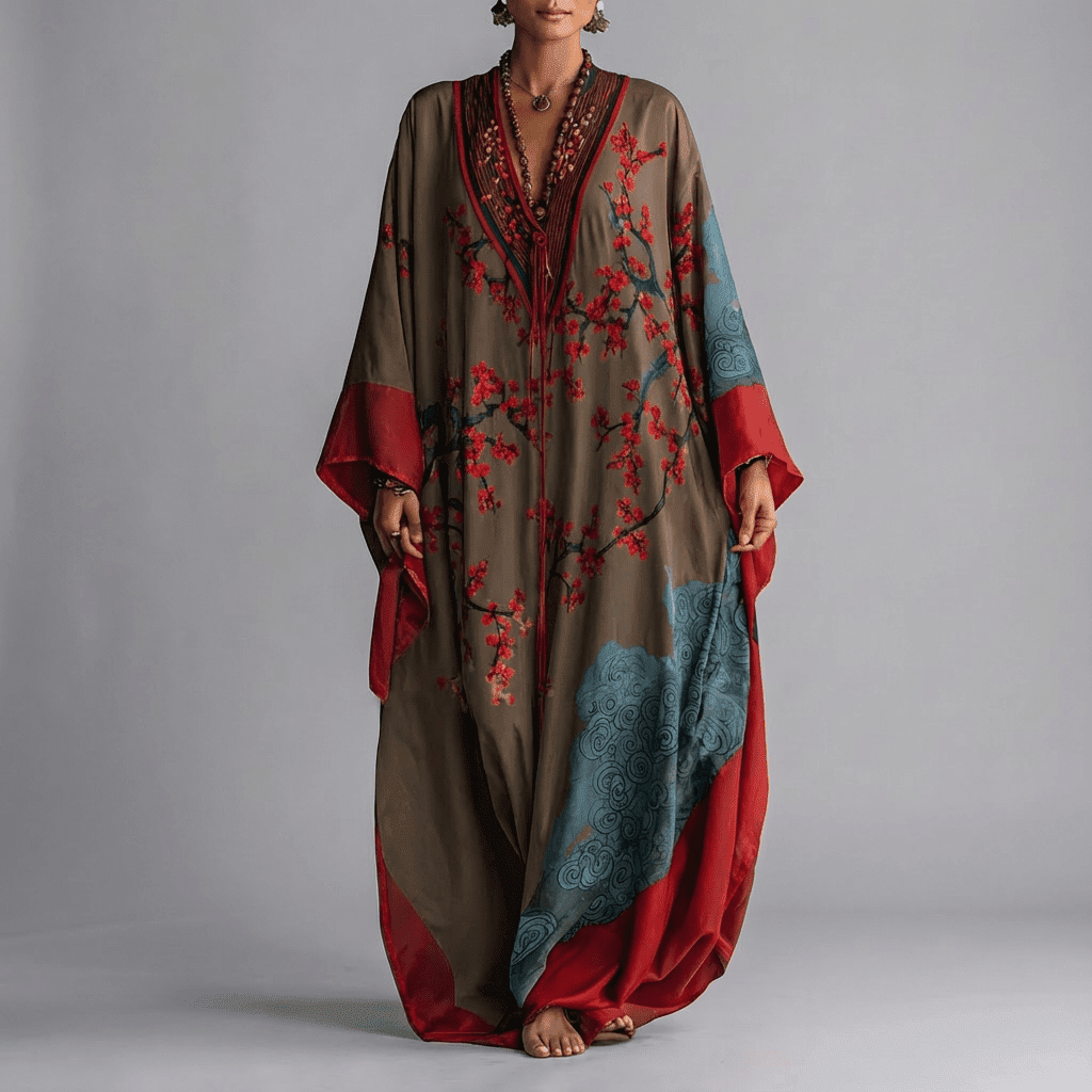 Blossom Batwing Sleeve Maxi Dress