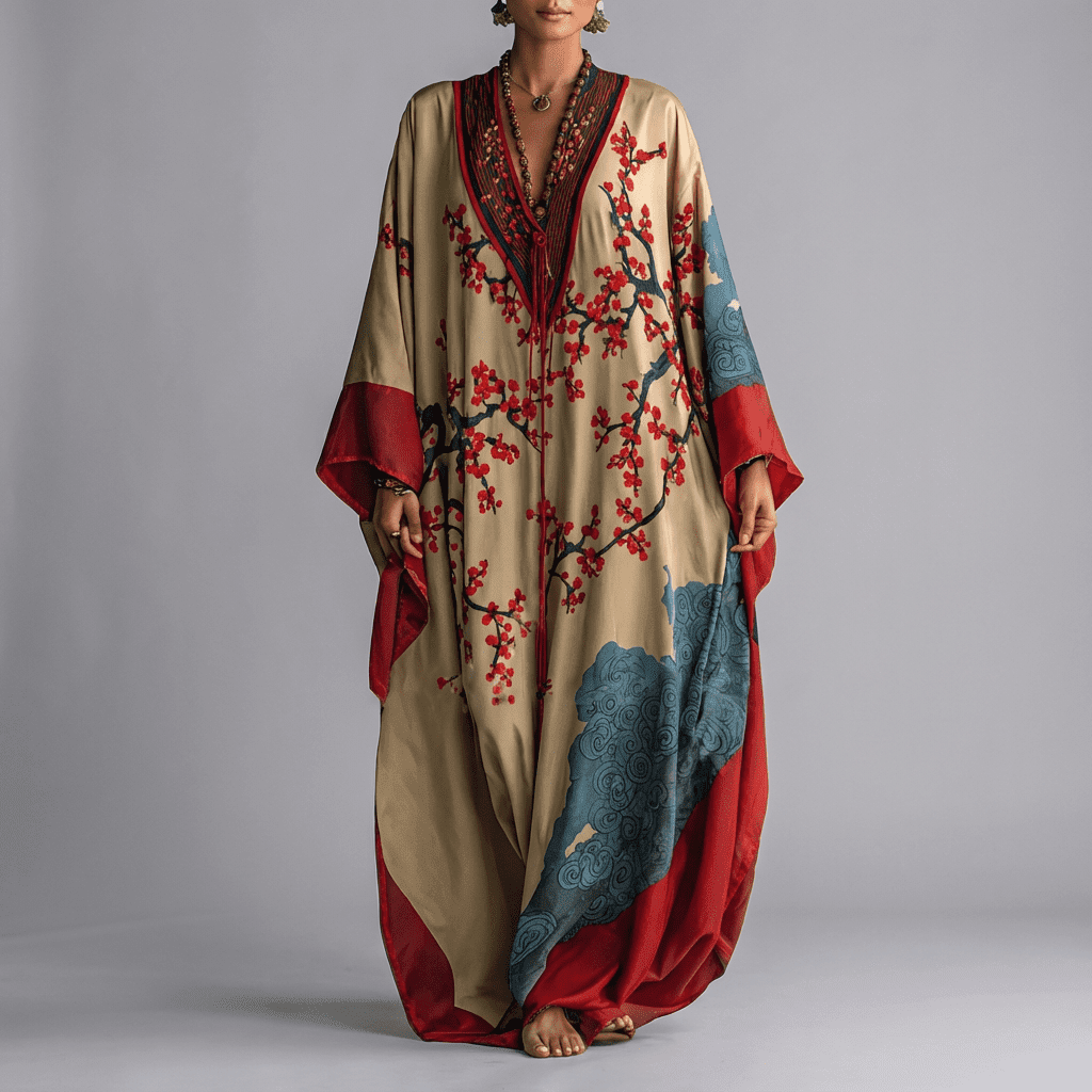 Blossom Batwing Sleeve Maxi Dress