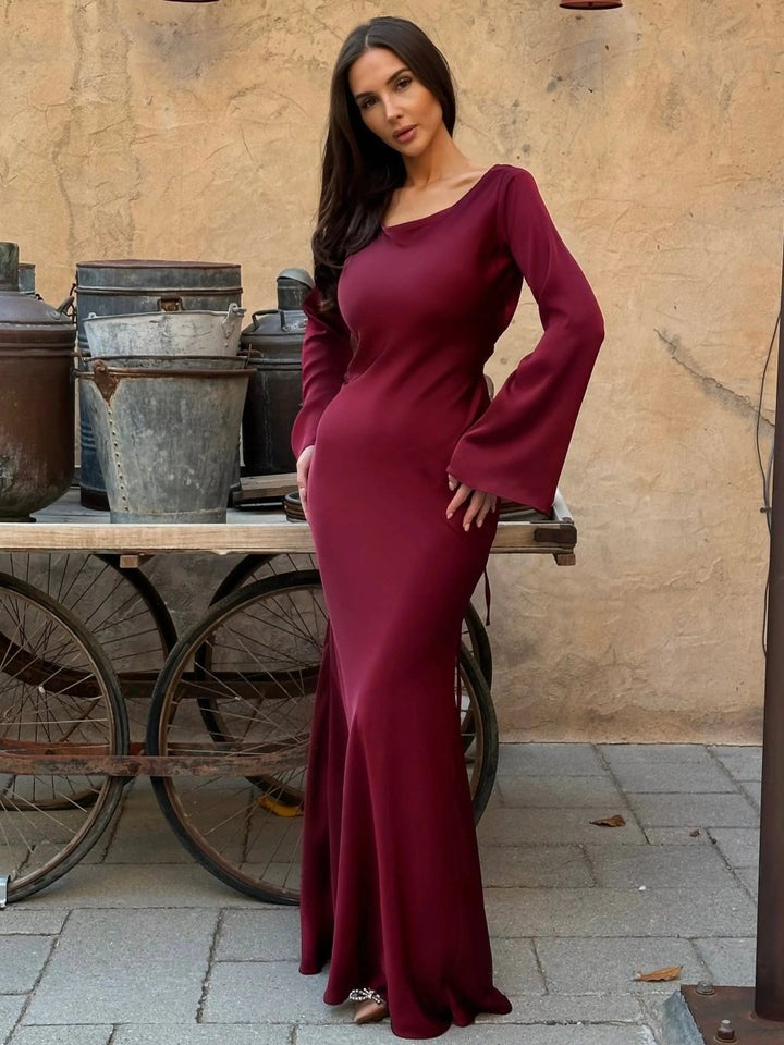 Formal Maxi Dress with Long Sleeves for Women