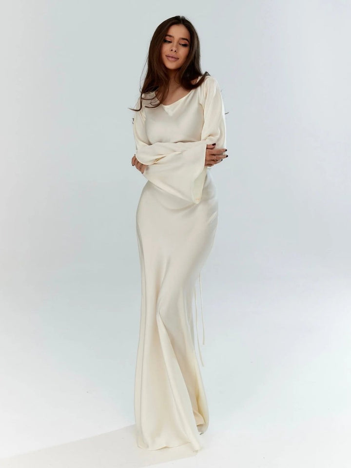 Formal Maxi Dress with Long Sleeves for Women