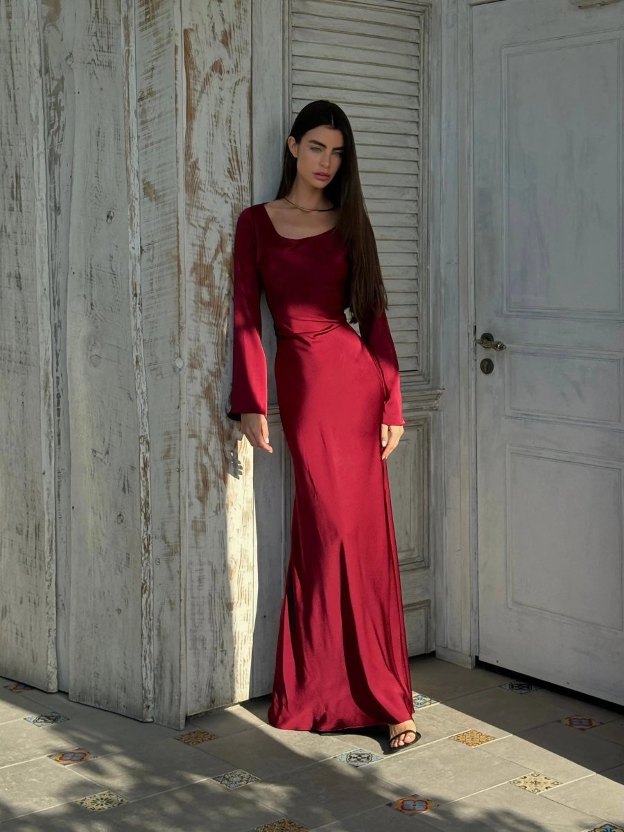 Formal Maxi Dress with Long Sleeves for Women