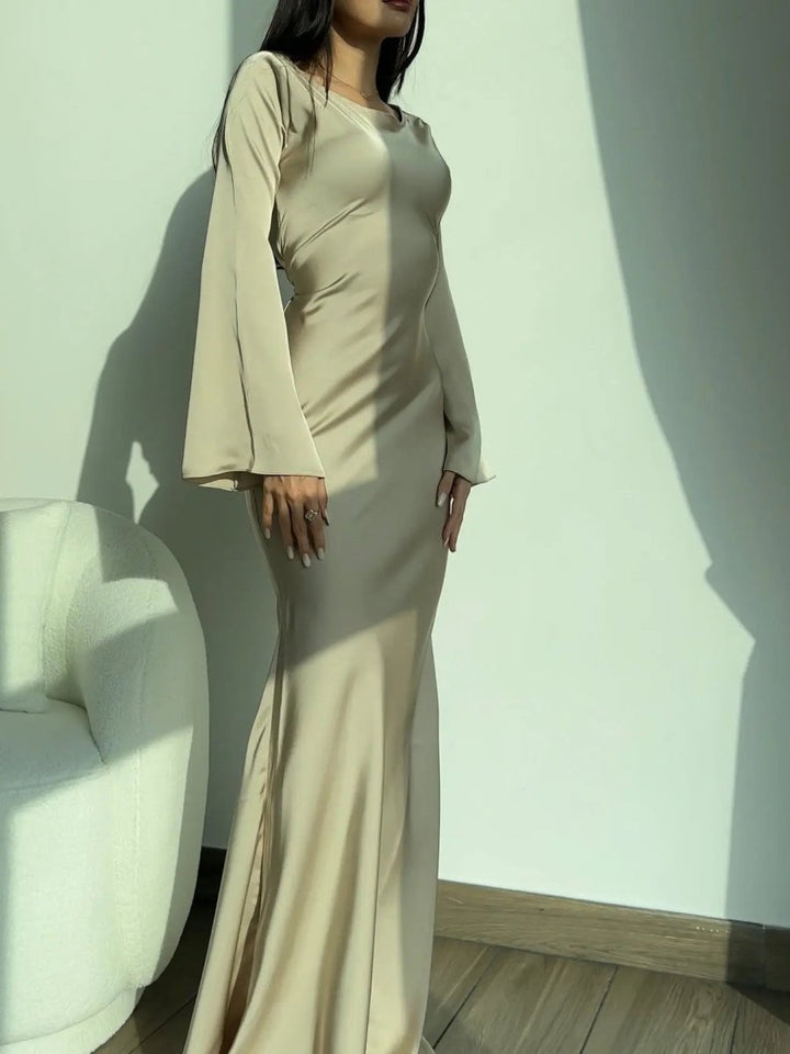 Formal Maxi Dress with Long Sleeves for Women