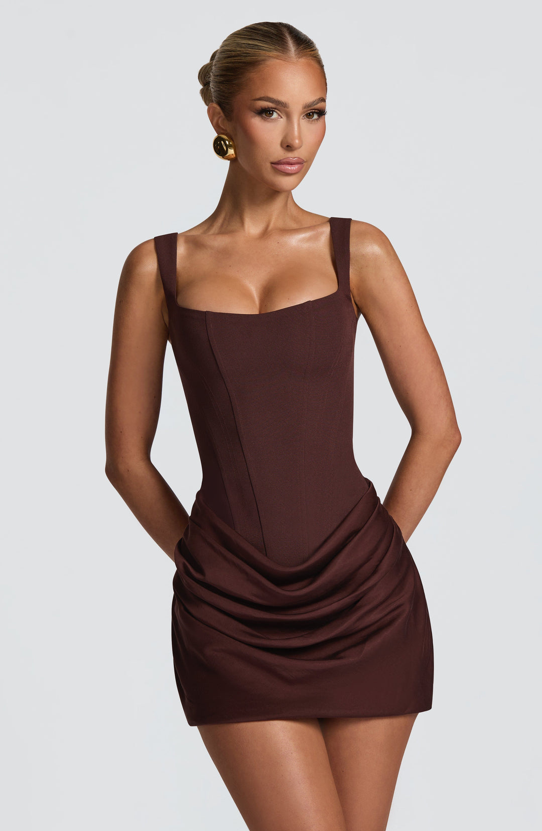 Petite Dress - Plum Brown