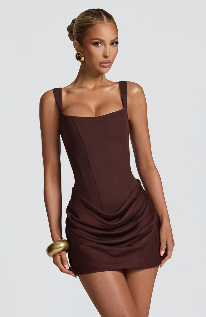 Petite Dress - Plum Brown