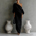 Off-Shoulder Maxi Dress with Lantern Sleeves for Women