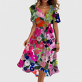 Midi Dress – Floral V-Neck Midi