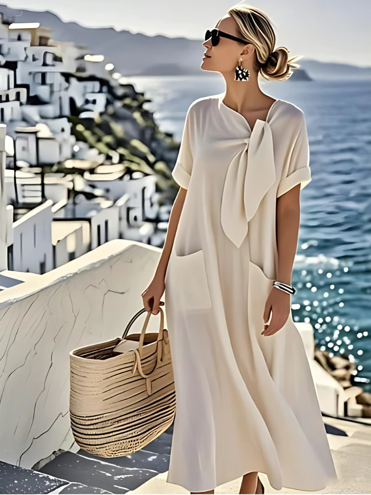Elegant Dress with Pockets Beach