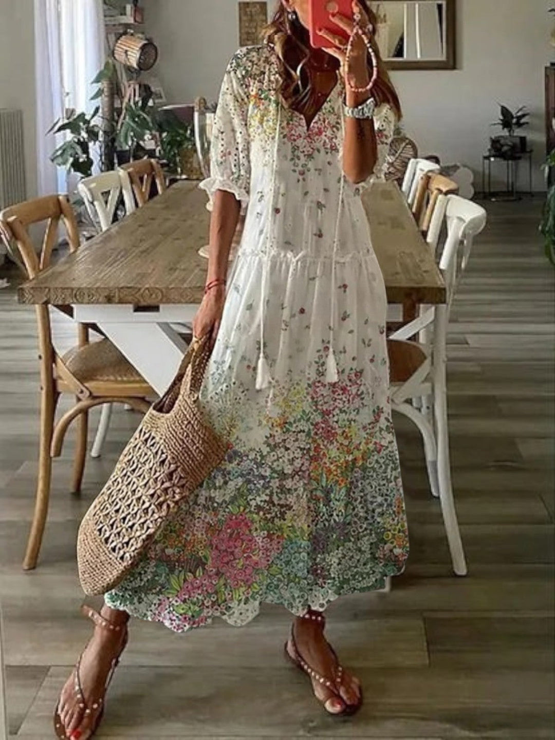 Boho V-Neck Summer Dress