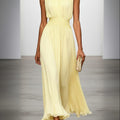Formal Wedding Guest Sleeveless A-Line Maxi Dress with Ruched Waist for Women