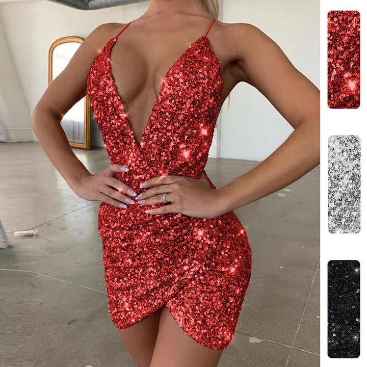 Women's Sequin Party Mini Dress