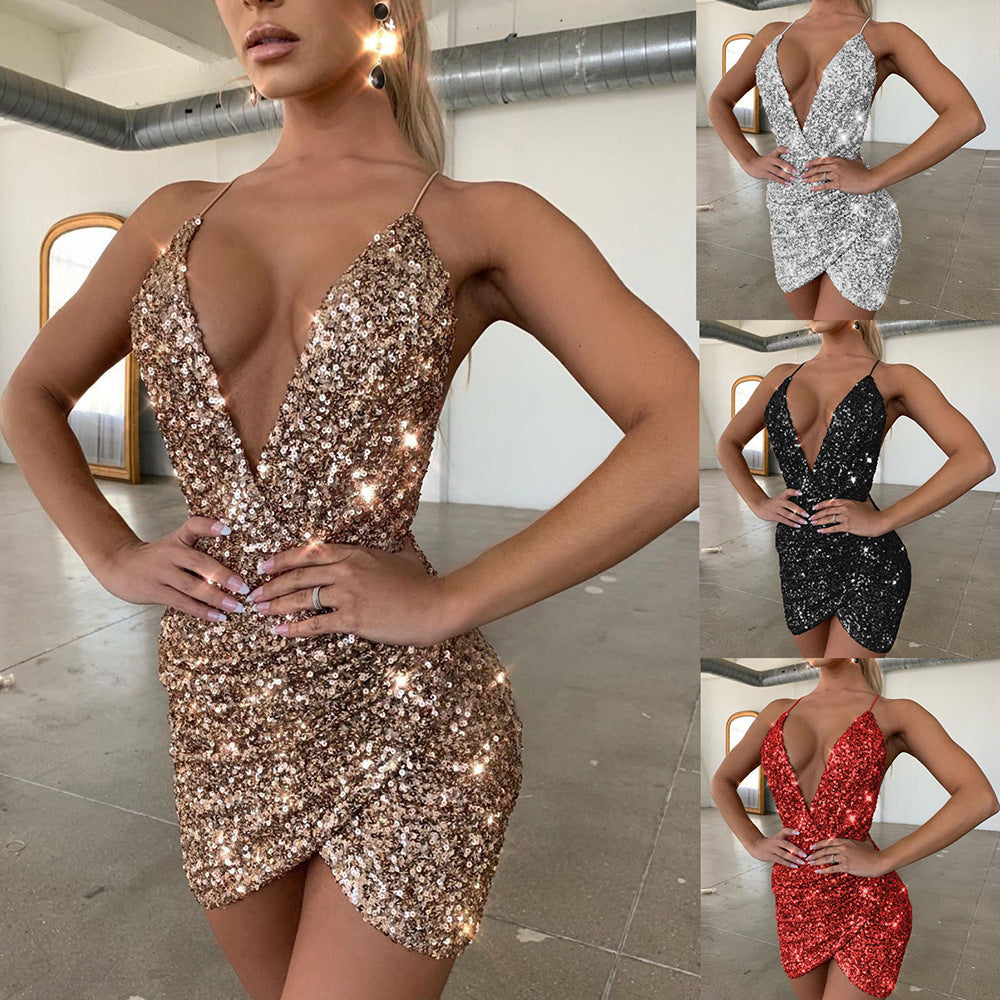 Women's Sequin Party Mini Dress