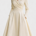 Women's Midi Party Dress Shawl Collar