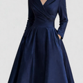 Women's Midi Party Dress Shawl Collar